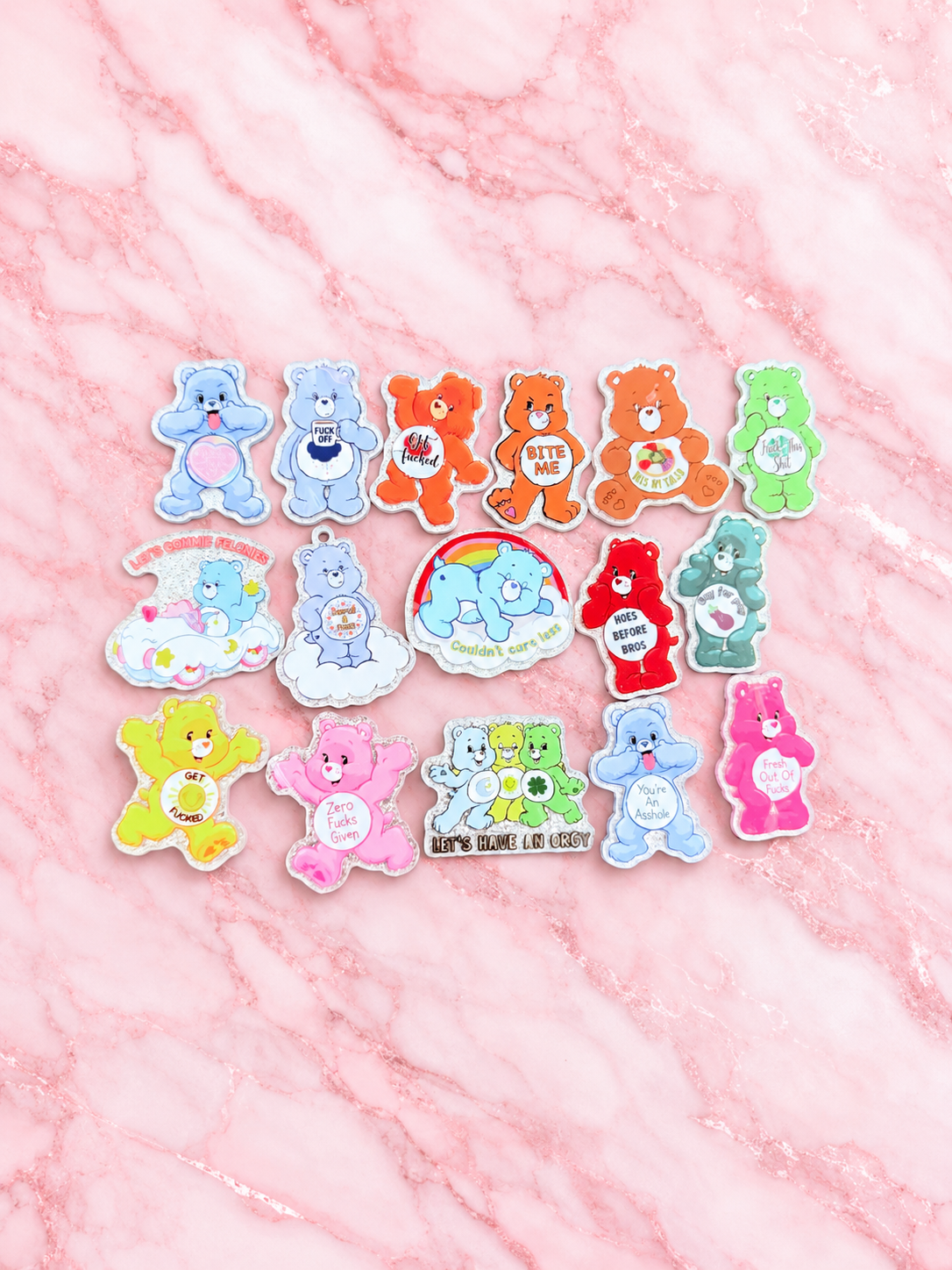Swear bear acrylics